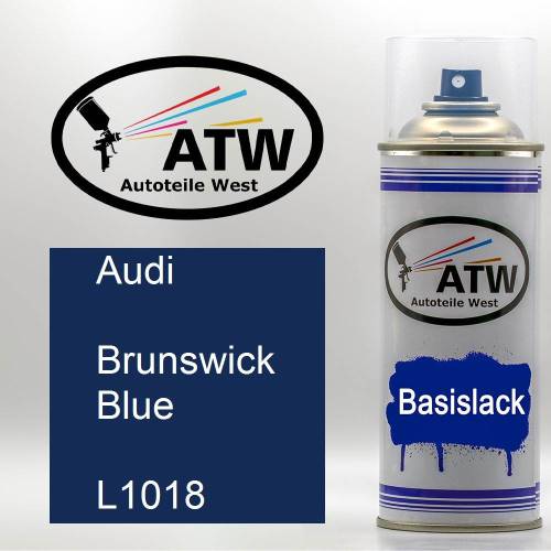 Audi, Brunswick Blue, L1018: 400ml Sprühdose, von ATW Autoteile West.